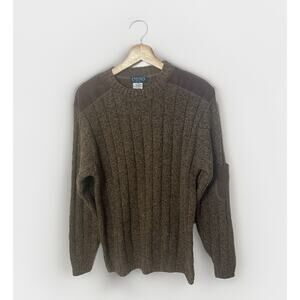 Centro Maglia Wool Blend Corduroy Brown Italy Sweater Preppy Classic Ribbed M